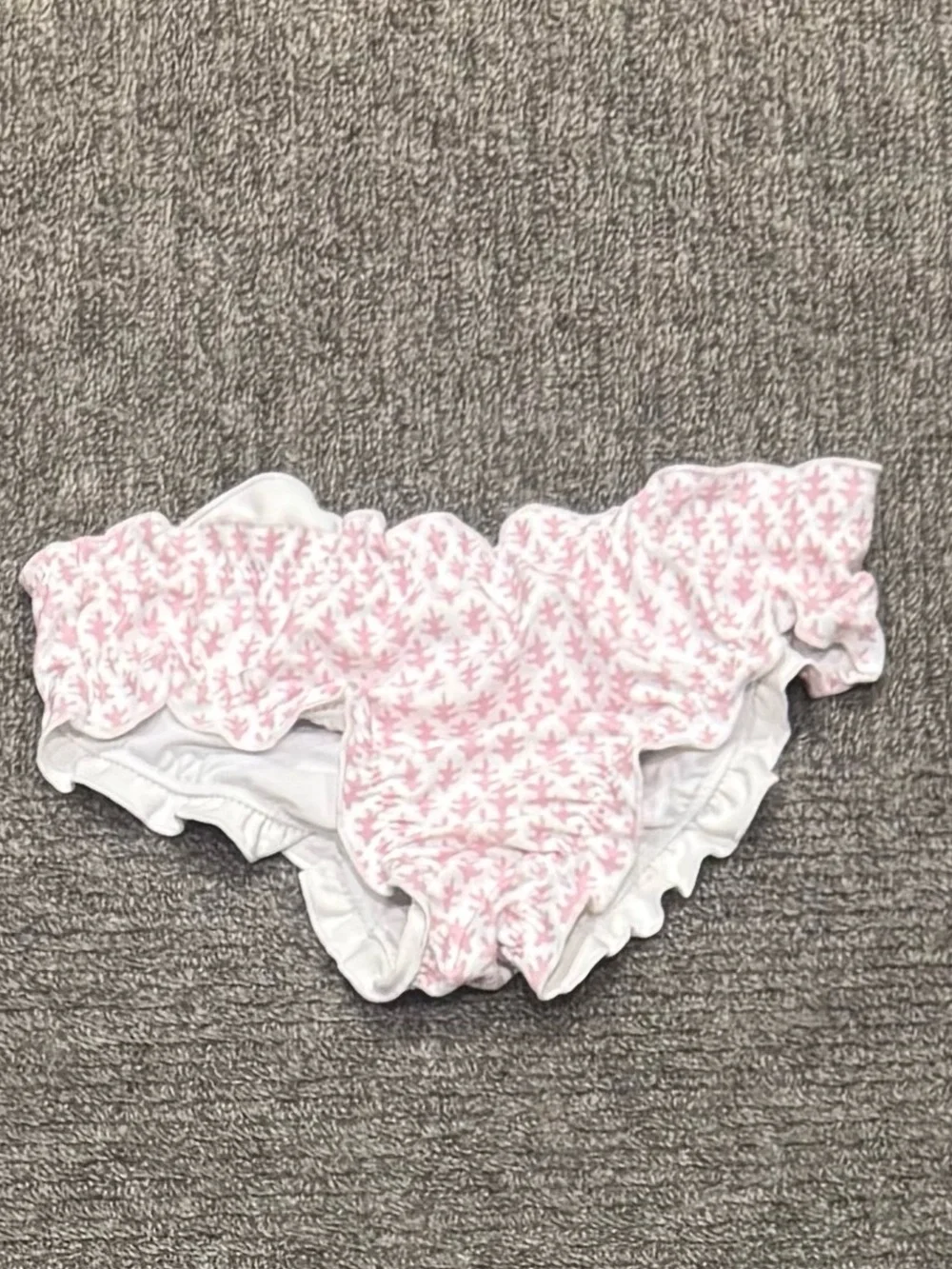 Girls Pink Ruffle Swim Bottoms - Printed Kids Swimwear